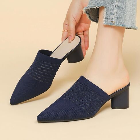 Comfortable Kitten Low Heel Mules Pointed Closed Toe Pumps for Women Slip On Slides Shoes Dressy Casual in Saudi Arabia