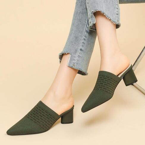 Comfortable Kitten Low Heel Mules Pointed Closed Toe Pumps for Women Slip On Slides Shoes Dressy Casual in Saudi Arabia