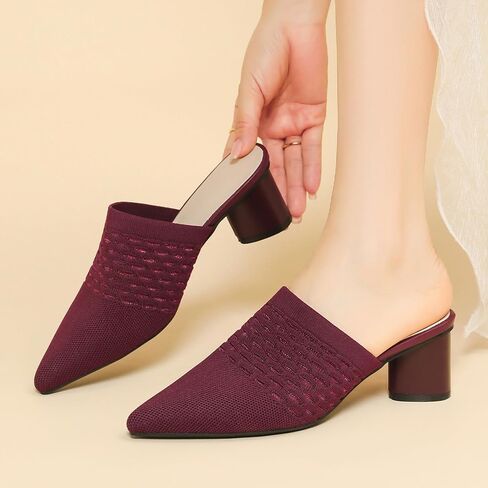 Comfortable Kitten Low Heel Mules Pointed Closed Toe Pumps for Women Slip On Slides Shoes Dressy Casual in Saudi Arabia
