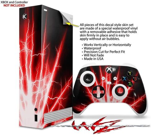 WraptorSkinz Skin Decal Vinyl Wrap compatible with the XBOX Series S Console and Controller Lightning Red (GAMING CONSOLE NOT INCLUDED) in Saudi Arabia