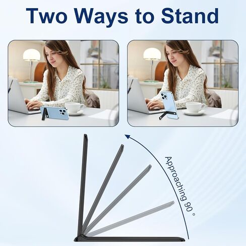 2 حزمة الهاتف الخليوي Kickstand ، الحامل العمودي والأفقي ، حامل الهاتف القابل للتعديل لسلسلة iPhone 16/15/14/13/12 ، سلسلة Samsung Galaxy S23/S22/S21 ، Black in Kuwait