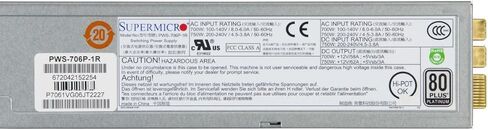 Supermicro Power Supply 1U 700/750W Onder Platinum PWS-706P-1R ، Gray (متجدد) in Kuwait