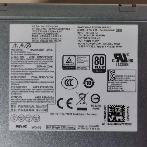 Original New PSU for H P 280 Pro G3 MT 180W Power Supply L70042-002 D19-180P1A L70042-004 PCK017 in Saudi Arabia