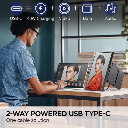 VP16-OLED 15.6 "محمولة 1080p OLED مع 60W USB-C و MINI-HDMI ، وموقف مريح (متجدد) in Kuwait