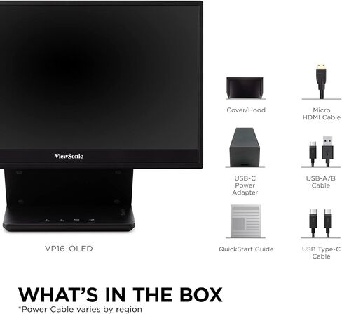 VP16-OLED 15.6 "محمولة 1080p OLED مع 60W USB-C و MINI-HDMI ، وموقف مريح (متجدد) in Kuwait