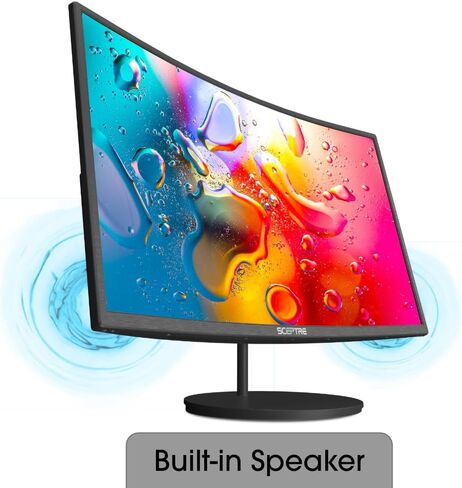 New_Sceptre_C248W 24'' Curved 75Hz Gaming LED Monitor Full HD 1080P HDMI VGA Speakers, VESA Wall Mount Ready Metal Black, ‎Metal Black in Saudi Arabia