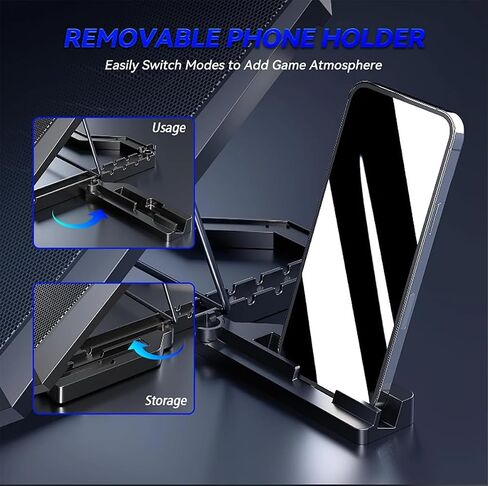 Laptop Cooling pad for Hp Pavilion 15-eg3045cl 15-eg3053cl Gaming laptops, Laptop Cooler with 8 Fan, Adjustable Speed, 5-Level Height Adjustment, Mute Silent,2 USB-A Port，Built-in Phone Stand in Saudi Arabia
