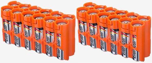 Storacell 12AAORG by Powerpax AA Battery Caddy, Orange, Holds 12 Batteries in Kuwait