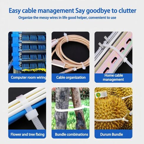 200 PCS Strong Nylon Self Tensile Strength White Cable Ties- Ideal for Home, Garden(3 * 100 width 2.5 mm) in Saudi Arabia