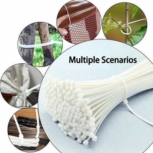 200 PCS Strong Nylon Self Tensile Strength White Cable Ties- Ideal for Home, Garden(3 * 100 width 2.5 mm) in Saudi Arabia
