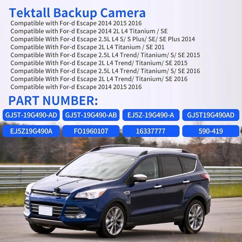 Backup Camera Compatible with 2014 2015 2016 Ford Escape S SE Plus Trend Titanium Reverse Safety Reversing Parking Camera GJ5T-19G490-AD GJ5T19G490AB EJ5Z-19G490-A 590-419 in Saudi Arabia