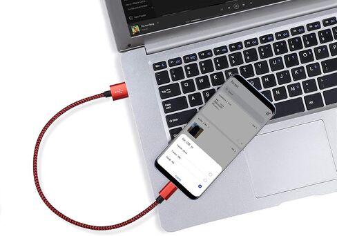 كابل USB Micro القصير 5 حزمة ، شحن Android مضفر 1 قدم وملاءة سلكية ، ملونة متعددة in Kuwait