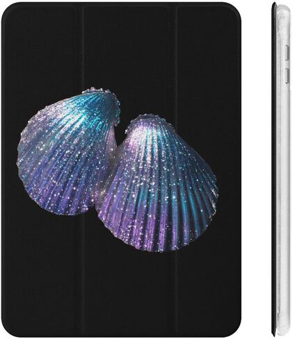 Glittery Seashells Case with Pen Holder Slim Lightweight Trifold Stand Compatible with iPad mini 4/5/6 Mini6（8.3in） in Saudi Arabia
