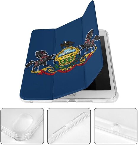 Pennsylvania Flag Case with Pen Holder Slim Lightweight Trifold Stand Compatible with iPad mini 4/5/6 Mini6（8.3in） in Saudi Arabia