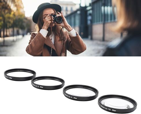 Yunir Close Up Macro Lens Filter Kit with +1, +2, +4, +10 Lenses for Photography, Optical Glass Filters, Double Threaded Construction, Protective Pouch Included for Various Subjects (72mm) in Saudi Arabia