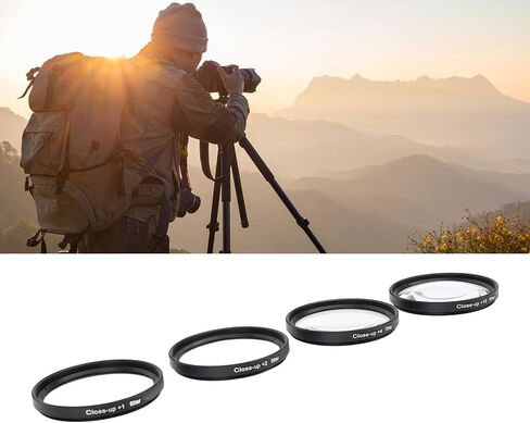 Yunir Close Up Macro Lens Filter Kit with +1, +2, +4, +10 Lenses for Photography, Optical Glass Filters, Double Threaded Construction, Protective Pouch Included for Various Subjects (72mm) in Saudi Arabia