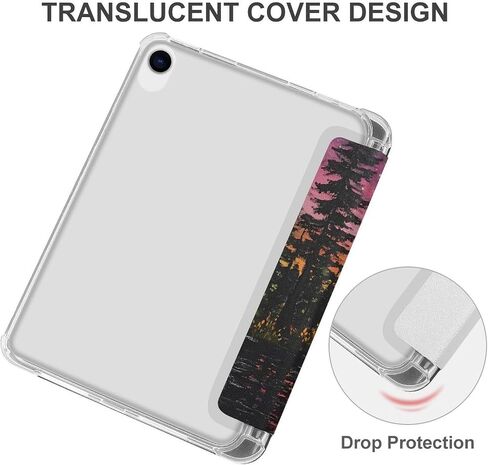 حوت مخدر تحت قضية القمر مع حامل القلم رفيع الخفيفة الوزن Trifold موقف متوافق مع iPad Mini 4/5/6 Mini4/5 （7.9in） in Saudi Arabia