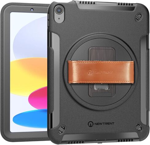 iPad Air 11 Inch M3 2025/M2 2024 (Air 7/6th Generation) ، واقي شاشة مدمج مع حزام جلدي أصلي ، و Kickstand الدوار وحزام الكتف in Kuwait