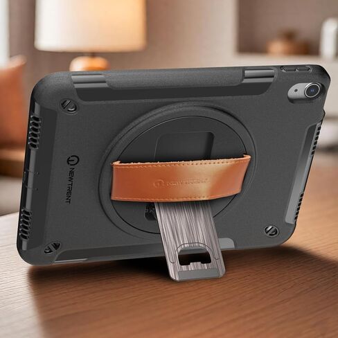 iPad Air 11 Inch M3 2025/M2 2024 (Air 7/6th Generation) ، واقي شاشة مدمج مع حزام جلدي أصلي ، و Kickstand الدوار وحزام الكتف in Kuwait