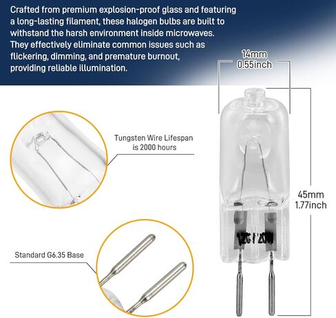 4 PCS PCS Halogen Light Light 120V 20W GY6.35 T4 Microwave Light Plubs for Microwave ، وفرن ، وغطاء المدى in Saudi Arabia