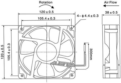 New EC Motor Cooling Fan 120mm×120mm×38mm AC 110V-220V DC60V-240V 23W Dual Ball Bearing 3500RPM Fan in Saudi Arabia