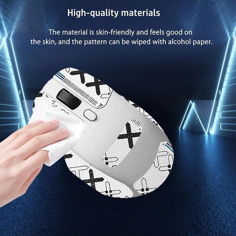 شريط قبضة الماوس تغطية كاملة لـ Keychron M6 ، شريط قبضة الانزلاق الماوس ، طقم الفئران المهنية المقاومة للعرق المقاومة للذات (أبيض) in Kuwait