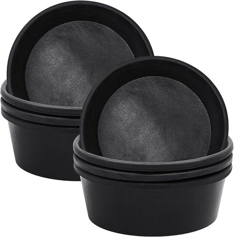 Sadnyy 8 Pcs Rubber Feeder Pan, 4 Quart Rubber Feed Pan Utility Horse Feed Bucket Rubber Dog Bowl Horse Feeder for Cats Dogs Goats Horses Chicken Dust Bath Container Animal Feeding, 10.6 x 4.1 Inch in Kuwait