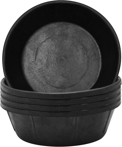 Sadnyy 8 Pcs Rubber Feeder Pan, 4 Quart Rubber Feed Pan Utility Horse Feed Bucket Rubber Dog Bowl Horse Feeder for Cats Dogs Goats Horses Chicken Dust Bath Container Animal Feeding, 10.6 x 4.1 Inch in Kuwait