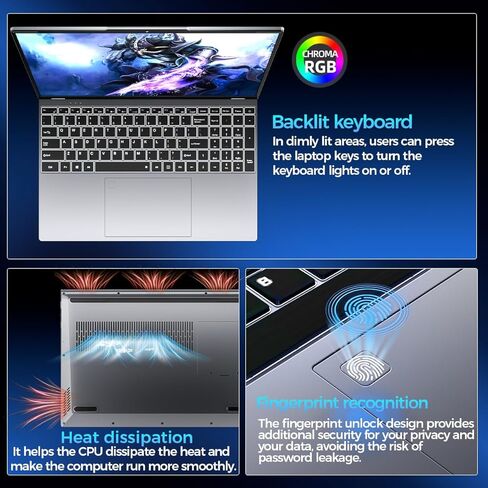 16 "ألعاب الكمبيوتر المحمول Core N95 ، Geforce MX230،16GB RAM ، 512GB SSD ، WIN 11 PRO ، FHD Display （1920 × 1200P ، الكمبيوتر التجاري ، WiFi 5 ، Bluetooth 4.2 ، لوحة مفاتيح الإضاءة الخلفية ، بصمات الأصابع ، المحفوظات الخفيفة الوزن الخفيفة ، in Kuwait