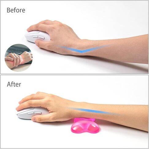 Pink Gel Mouse Wrist Rest – Clear Cute Bow Tie Mouse Wrist Rest, Comfort & Support for Typing and Gaming (Bow tie, Pink) in Kuwait