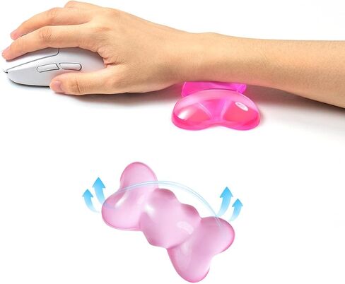 Pink Gel Mouse Wrist Rest – Clear Cute Bow Tie Mouse Wrist Rest, Comfort & Support for Typing and Gaming (Bow tie, Pink) in Kuwait