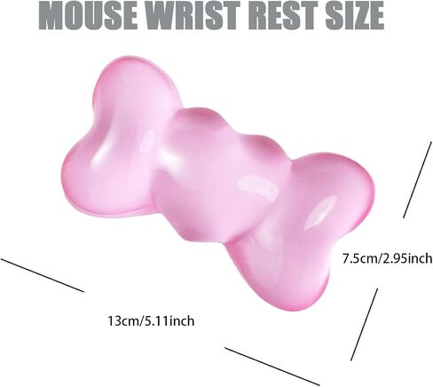 Pink Gel Mouse Wrist Rest – Clear Cute Bow Tie Mouse Wrist Rest, Comfort & Support for Typing and Gaming (Bow tie, Pink) in Kuwait