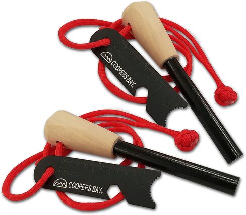 Ferro Rod Fire Starter - درجة كبيرة 3/8 بوصة للاستحمام الضخم من الشرر الساخن - يتميز بمهاجم فولاذي مع حافة المهاجم المحسنة in Kuwait
