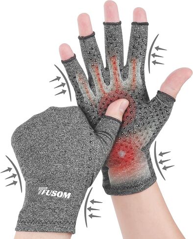 Compression Gloves Arthritis Gloves for Women for Pain,Fingerless Compression Wrap for Hand Pain and Osteoarthritis，Anti-Slip，Unisex,Gainsboro in Saudi Arabia