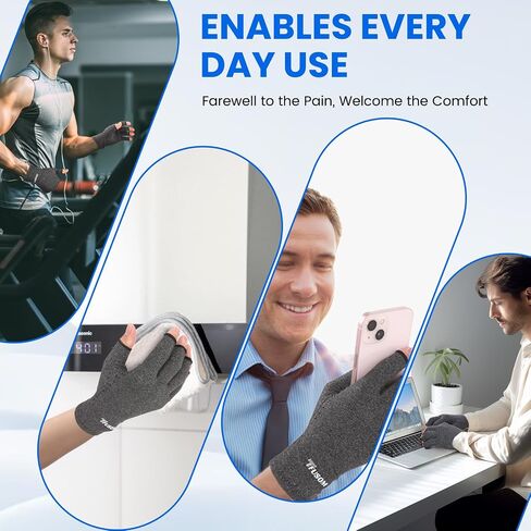 Compression Gloves Arthritis Gloves for Women for Pain,Fingerless Compression Wrap for Hand Pain and Osteoarthritis，Anti-Slip，Unisex,Gainsboro in Saudi Arabia