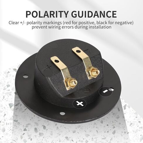 3 Inch Round Push Spring Subwoofer Box Terminal,2-Way Speaker Terminals with Gold Plated Binding Posts,Bare Wire Connection,1 Pack in Kuwait