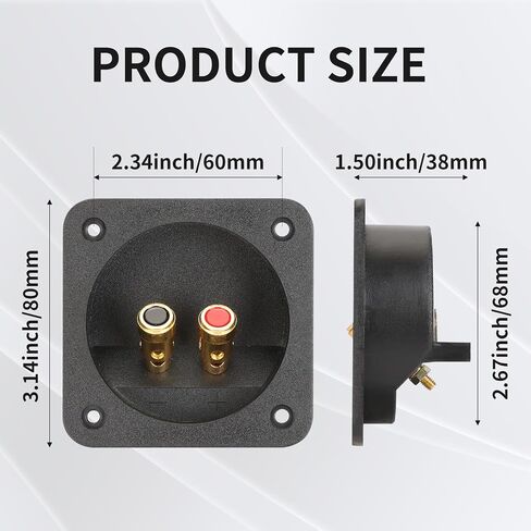 3 Inch Round Push Spring Subwoofer Box Terminal,2-Way Speaker Terminals with Gold Plated Binding Posts,Bare Wire Connection,1 Pack in Kuwait