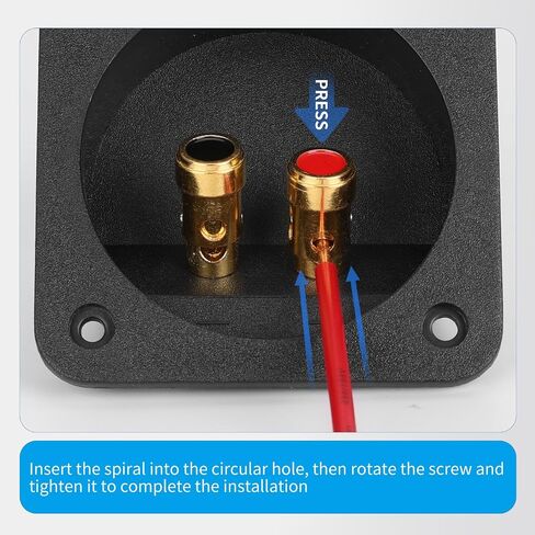 3 Inch Round Push Spring Subwoofer Box Terminal,2-Way Speaker Terminals with Gold Plated Binding Posts,Bare Wire Connection,1 Pack in Kuwait
