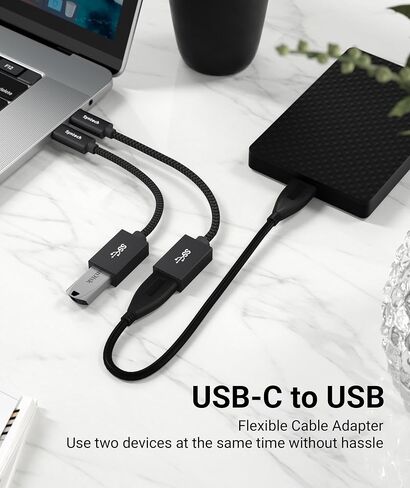 محول USB C إلى USB من Syntech، 2 محول USB C إلى USB3، USB من النوع C إلى USB، محول Thunderbolt 3 إلى USB أنثى كابل OTG متوافق مع iPad Mini 6، MacBook Pro، Air والمزيد in Kuwait