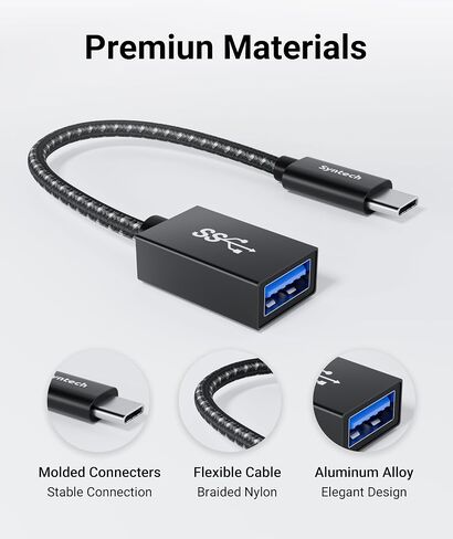 محول USB C إلى USB من Syntech، 2 محول USB C إلى USB3، USB من النوع C إلى USB، محول Thunderbolt 3 إلى USB أنثى كابل OTG متوافق مع iPad Mini 6، MacBook Pro، Air والمزيد in Kuwait