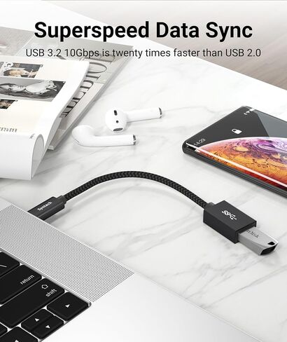 محول USB C إلى USB من Syntech، 2 محول USB C إلى USB3، USB من النوع C إلى USB، محول Thunderbolt 3 إلى USB أنثى كابل OTG متوافق مع iPad Mini 6، MacBook Pro، Air والمزيد in Kuwait
