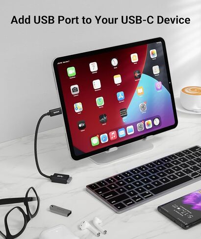 محول USB C إلى USB من Syntech، 2 محول USB C إلى USB3، USB من النوع C إلى USB، محول Thunderbolt 3 إلى USB أنثى كابل OTG متوافق مع iPad Mini 6، MacBook Pro، Air والمزيد in Kuwait