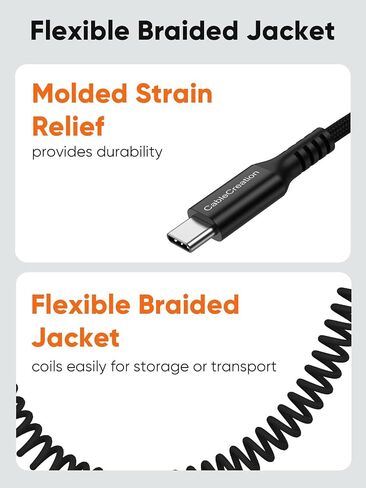 كبلات USB C CableCreation ، كابل USB A إلى USB C لكابل الشاحن من نوع السيارة C لـ Carplay & Android Auto متوافق مع iPhone 16،15 ، Samsung Galaxy S24 ، Google Pixel ، Tablet ، Tabled ، Braide in Kuwait