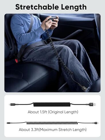 كبلات USB C CableCreation ، كابل USB A إلى USB C لكابل الشاحن من نوع السيارة C لـ Carplay & Android Auto متوافق مع iPhone 16،15 ، Samsung Galaxy S24 ، Google Pixel ، Tablet ، Tabled ، Braide in Kuwait