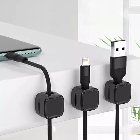 10 PCS Cable Straps Cord Organizer for USB Cables, Home Appliances, Earphones | Reusable Cable Management Solution | Ideal for Home, Office, Kitchen, and School White in Saudi Arabia