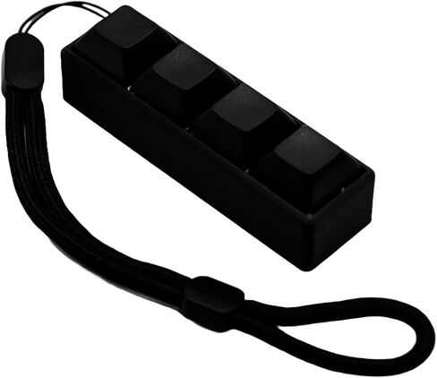 Black Four-Button Clicky Mechanical Switch Fidget Toy | Stim Toy, Stress Relief, ADHD (Black Keycaps) in Kuwait