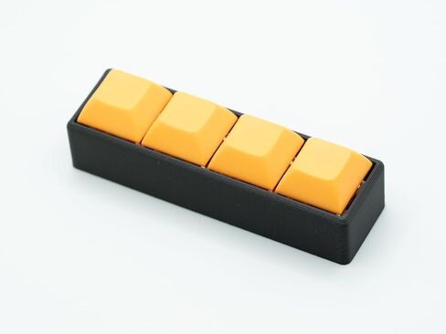 Black Four-Button Clicky Mechanical Switch Fidget Toy | Stim Toy, Stress Relief, ADHD (Black Keycaps) in Kuwait