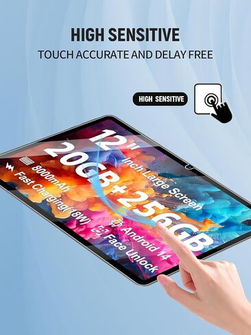 واقي الشاشة ل Azeyou M17QF27A Android 14 Tablet 12 Inch ، مضاد للخلع 9H فيلم الزجاج المقسى يسهل تثبيته ، بدون فقاعة ، عبوة 2 in Kuwait