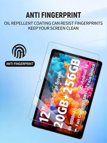 واقي الشاشة ل Azeyou M17QF27A Android 14 Tablet 12 Inch ، مضاد للخلع 9H فيلم الزجاج المقسى يسهل تثبيته ، بدون فقاعة ، عبوة 2 in Kuwait