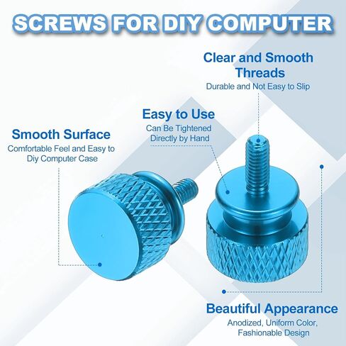 meccanixity 12 pcs m3x7mm knurled thumb screup case case thould leglen shiden sced sloy aluminium for pc case ، blue blue in Kuwait